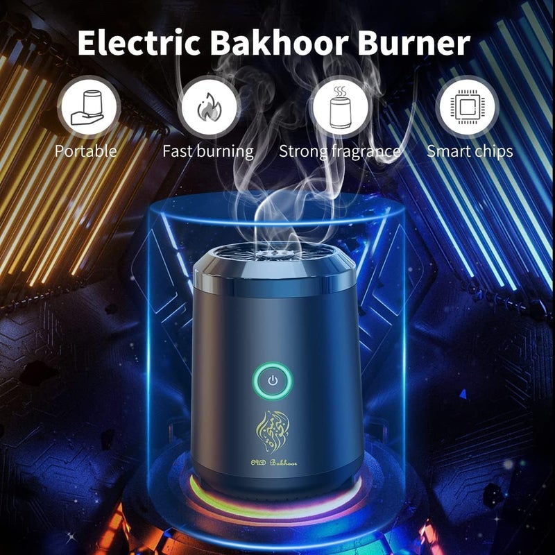 Oud Bukhoor Electric Incense Burner/Portable USB Rechargeable Arabic Bakhoor Burner for Home, Car & Office, Smokeless Aromatherapy Diffuser with Accessories - Image 5